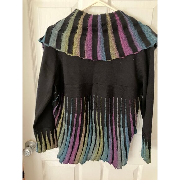 ANGEL by Sabri Ozel Knitted Multicolor open front Cardigan Sweater Top L - Picture 2 of 12